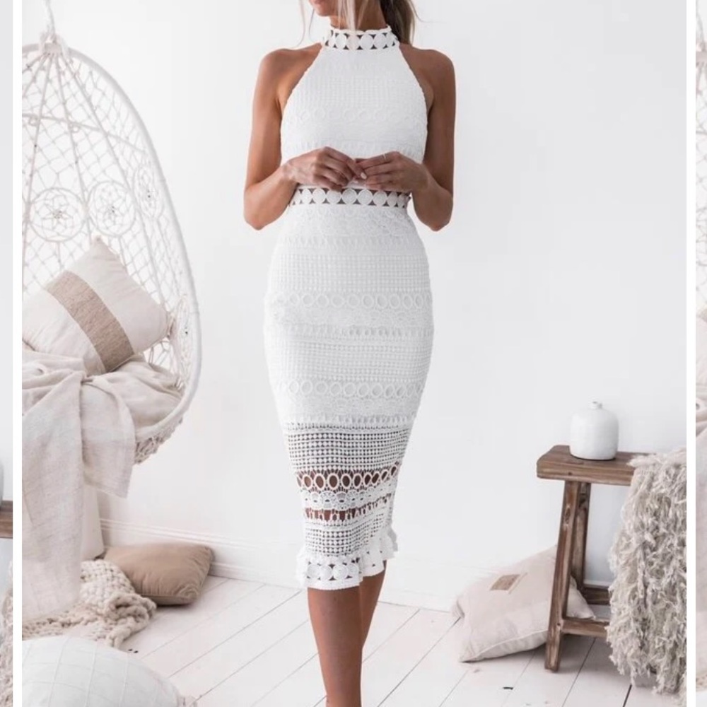 Rivers Midi Dress - White